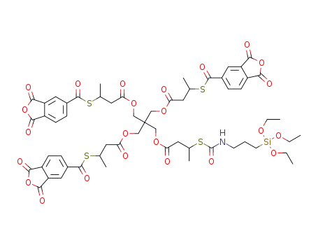 2-(12,12-diethoxy-5-methyl-3,7-dioxo-2,13-dioxa-6-thia-8-aza-12-silapentadecyl)-2-(((3-((1,3-dioxo-1,3-dihydroisobenzofuran-5-carbonyl)thio)butanoyl)oxy)methyl)propane-1,3-diyl bis(3-((1,3-dioxo-1,3-dihydroisobenzofuran-5-carbonyl)thio)butanoate)
