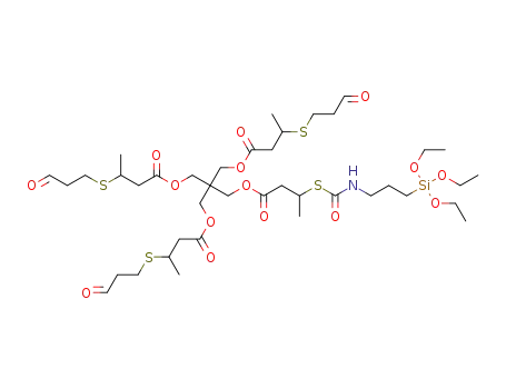 2-(12,12-diethoxy-5-methyl-3,7-dioxo-2,13-dioxa-6-thia-8-aza-12-silapentadecyl)-2-(((3-((3-oxopropyl)thio)butanoyl)oxy)methyl)propane-1,3-diyl bis(3-((3-oxopropyl)thio)butanoate)