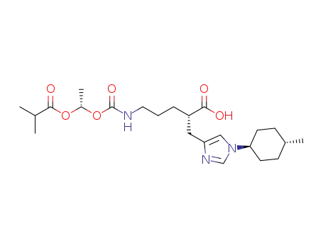 (2S)-5-({[(1S)-1-(isobutyryloxy)ethoxy]carbonyl}amino)2-{[1-(trans-4-methylcyclohexyl)-1H-imidazol-4-yl]methyl}valeric acid