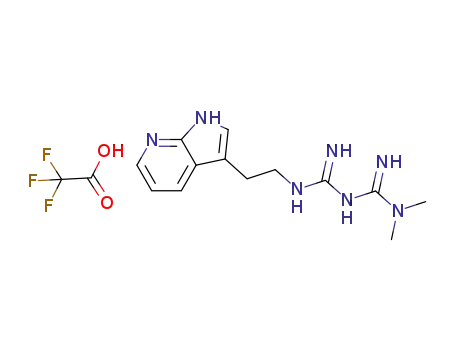 1-(2-(1H-pyrrolo[2,3-b]pyridin-3-yl)ethyl)-1,1-dimethylimidodicarbonimide diamide trifluoroacetic acid salt