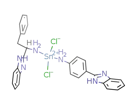 [Sn(4-benzoimidazol-2-ylaniline)(1-(benzoimidazol-2-yl)-2-phenylethanamine)Cl2]