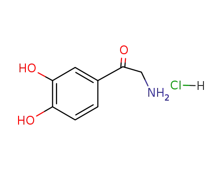 Molecular Structure of 5090-29-9 (3,4-dihydroxy-α-aminoacetophenone hydrochloride)
