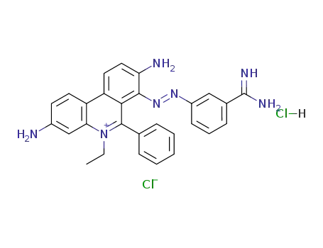 5-ethyl-3,8-diamino-7-(3-carbamimidoyl-phenylazo)-6-phenyl-phenanthridinium; chloride-hydrochloride