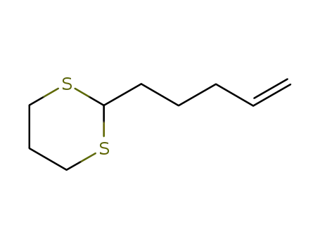 Molecular Structure of 88180-26-1 (1,3-Dithiane, 2-(4-pentenyl)-)