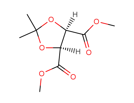 Molecular Structure of 6134-82-3 (1,3-Dioxolane-4,5-dicarboxylic acid, 2,2-dimethyl-, dimethyl ester, cis-)