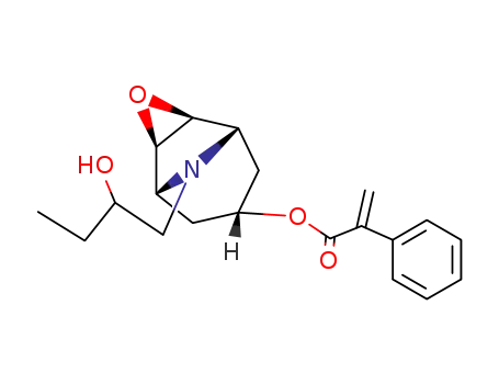 (S)-2-phenyl-acrylic acid 9-(2-hydroxy-butyl)-(1rN,2tH,4tH,5cN)-3-oxa-9-aza-tricyclo[3.3.1.02,4]non-7t-yl ester