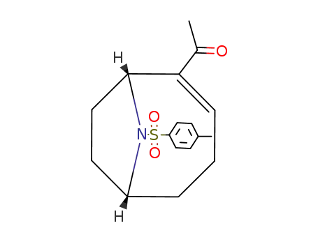 Molecular Structure of 143264-77-1 (9-Azabicyclo[4.2.1]non-2-ene, 2-acetyl-9-[(4-methylphenyl)sulfonyl]-,
(1R)-)