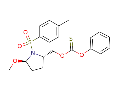 Thiocarbonic acid O-[(2S,5R)-5-methoxy-1-(toluene-4-sulfonyl)-pyrrolidin-2-ylmethyl] ester O-phenyl ester