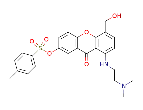 Molecular Structure of 86456-22-6 (8-{[2-(dimethylamino)ethyl]amino}-5-(hydroxymethyl)-9-oxo-9H-xanthen-2-yl 4-methylbenzenesulfonate)