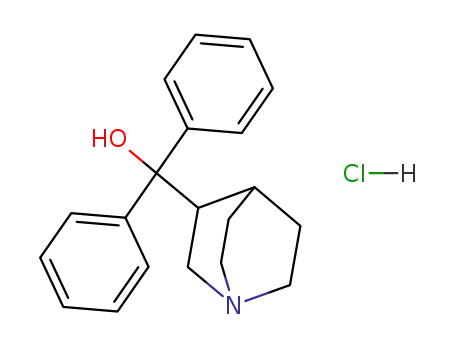 Molecular Structure of 10447-38-8 (1-Azabicyclo[2.2.2]oct-3-yl(diphenyl)methanol hydrochloride)