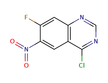 Molecular Structure of 162012-70-6 (4-Chloro-7-fluoro-6-nitro-quinazoline)