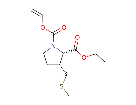 (2S,3R)-3-methylsulfanylmethyl-1-(1-phenylethyl)-pyrrolidine-1,2-carboxylic acid 2-ethyl ester 1-vinyl ester