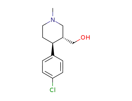 Molecular Structure of 263769-24-0 (3-Piperidinemethanol, 4-(4-chlorophenyl)-1-methyl-, (3R,4S)-)