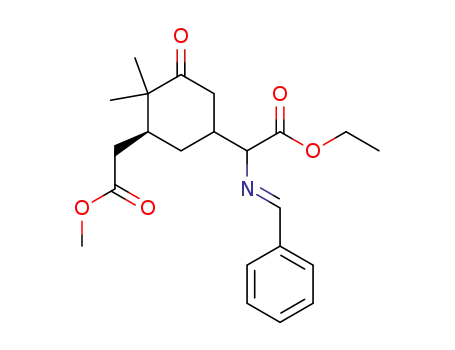 ((S)-3-Methoxycarbonylmethyl-4,4-dimethyl-5-oxo-cyclohexyl)-{[1-phenyl-meth-(E)-ylidene]-amino}-acetic acid ethyl ester