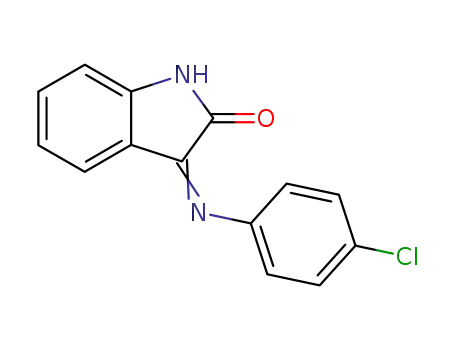Molecular Structure of 57644-24-3 (3-((4-CHLOROPHENYL)IMINO)INDOLIN-2-ONE)