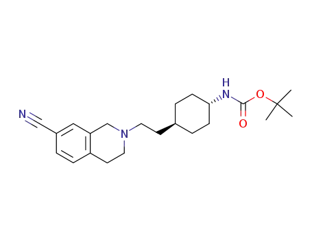 trans-2-(2-(1-4-(N-tert-butyloxycarbonyl)amino)cyclohexyl)ethyl-7-cyano-1,2,3,4-tetrahydroisoquinoline