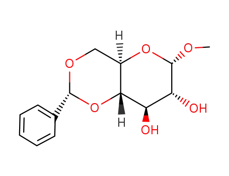 Molecular Structure of 3162-96-7 (METHYL 4,6-O-BENZYLIDENE-ALPHA-D-GLUCOPYRANOSIDE)