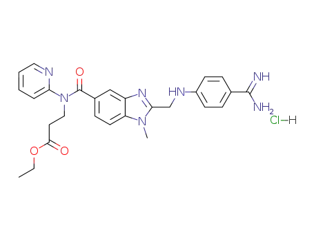 1-methyl-2-[N-(4-amidinophenyl)aminomethyl]benzimidazole-5-ylcarboxylic acid N-(2-pyridyl)-N-(2-ethoxycarbonylethyl)amide hydrochloride salt