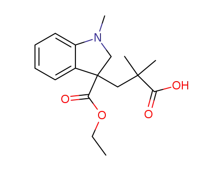 3-(2-carboxy-2-methyl-propyl)-1-methyl-2,3-dihydro-1H-indole-3-carboxylic acid ethyl ester