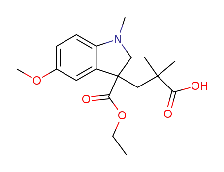 3-(2-carboxy-2-methyl-propyl)-5-methoxy-1-methyl-2,3-dihydro-1H-indole-3-carboxylic acid ethyl ester