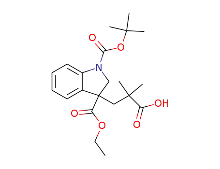 3-(2-carboxy-2-methyl-propyl)-2,3-dihydro-indole-1,3-dicarboxylic acid 1-tert-butyl ester 3-ethyl ester