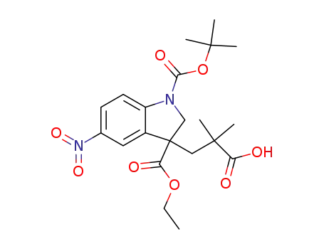 3-(2-carboxy-2-methyl-propyl)-5-nitro-2,3-dihydro-indole-1,3-dicarboxylic acid 1-tert-butyl ester 3-ethyl ester