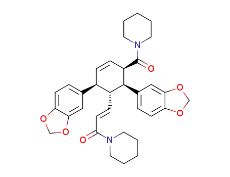 (E)-3-[(1R,2S,5R,6S)-2,6-Bis-benzo[1,3]dioxol-5-yl-5-(piperidine-1-carbonyl)-cyclohex-3-enyl]-1-piperidin-1-yl-propenone
