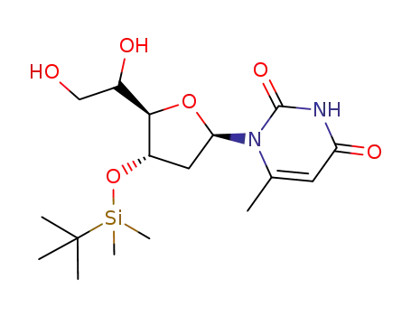 1-[4-(tert-butyl-dimethyl-silanyloxy)-5-(1,2-dihydroxy-ethyl)-tetrahydro-furan-2-yl]-6-methyl-1H-pyrimidine-2,4-dione
