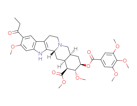 16β-carbomethoxy-11,17α-dimethoxy-18β-(4',5',6'-trimethoxybenzoyloxy)-10-propionyl-3β,20α-yohimban