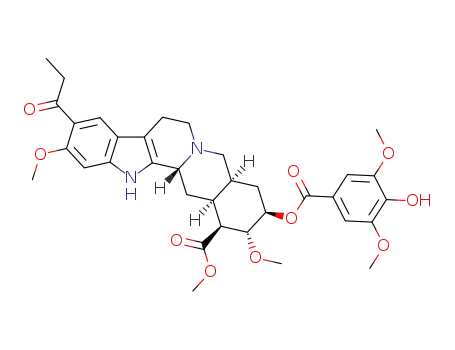 16β-carbomethoxy-18β-(5'-hydroxy-4',6'-dimethoxybenzoyloxy)-11,17α-dimethoxy-10-propionyl-3β,20α-yohimban