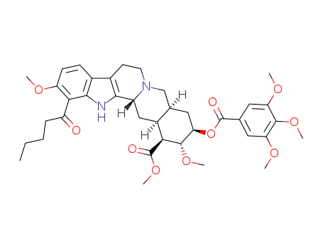 16β-carbomethoxy-11,17α-dimethoxy-18β-(4',5',6'-trimethoxybenzoyloxy)-12-valeryl-3β,20α-yohimban