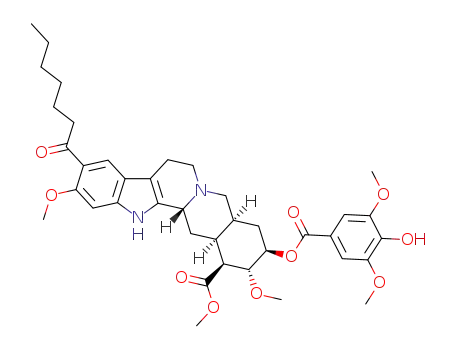 16β-carbomethoxy-10-heptanoyl-18β-(5'-hydroxy-4',6'-dimethoxybenzoyloxy)-11,17α-dimethoxy-3β,20α-yohimban