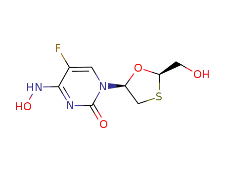 β-L-2',3'-dideoxy-3'-thia-5-fluoro-N4-hydroxycytidine