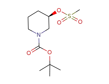 Molecular Structure of 404577-34-0 ((R)-1-(TERT-BUTOXYCARBONYL)PIPERIDIN-3-YL METHANESULFONATE)