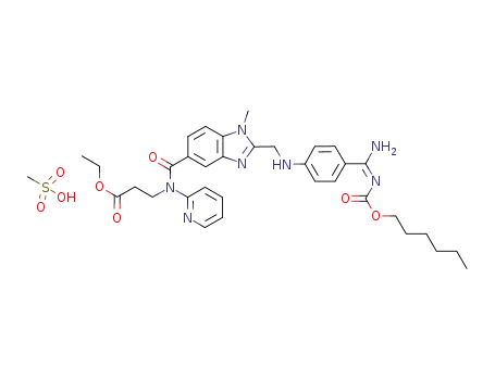 ethyl N-{[2-({[4-((E)-amino{[(hexyloxy)carbonyl]imino}methyl)phenyl]amino}methyl)-1-methyl-1H-benzimidazol-5-yl]carbonyl}-N-pyridin-2-yl-β-alaninate methanesulfonate