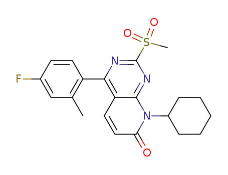 8-Cyclohexyl-4-(4-fluoro-2-methylphenyl)-2-methanesulfonyl-8H-pyrido[2,3-d]pyrimidin-7-one