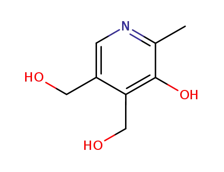 Molecular Structure of 65-23-6 (3,4-Pyridinedimethanol,5-hydroxy-6-methyl-)