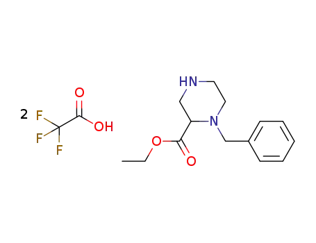 1-benzyl-piperazine-2-carboxylic acid ethyl ester bis(trifluoroacetate)