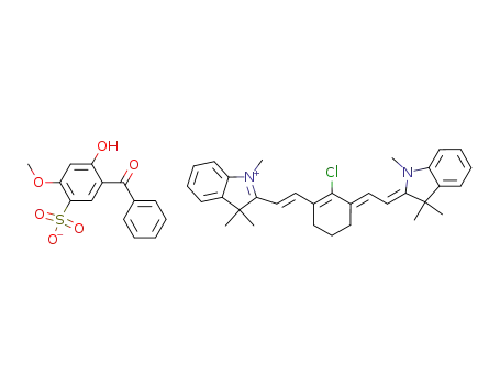 2-[2-[2-chloro-3-[(1,3-dihydro-1,3,3-trimethyl-2H-indol-2-ylidene)ethylidene]-1-cyclohexen-1-yl]ethenyl]-1,3,3-trimethyl-3H-indolium, 2-hydroxy-4-methoxybenzophenone-5-sulfonic acid salt