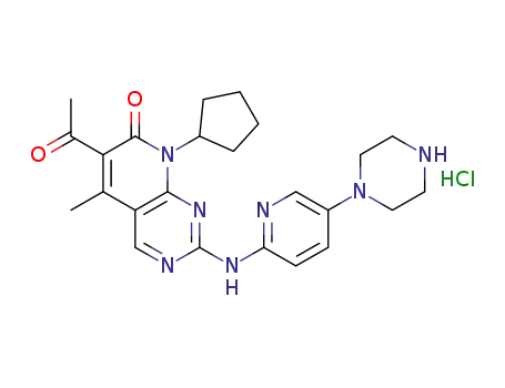 6-acetyl-8-cyclopentyl-5-methyl-2-{[5-(piperazin-1-yl)pyridin-2yl]amino}pyrido[2,3-d]pyrimidin-7(8H)-one hydrochloride