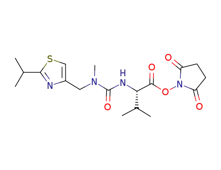 Molecular Structure of 224631-15-6 (2,5-DIOXOPYRROLIDIN-1-YL N-{N-[(2-ISOPROPYL-1,3-THIAZOL-4-YL)METHYL]-N-METHYLCARBAMOYL}-L-VALINATE)