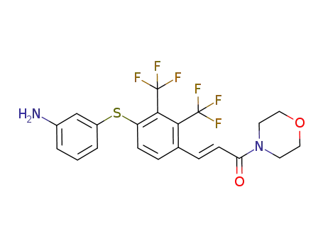 3-[4-(3-amino-phenylsulfanyl)-2,3-bis-trifluoromethyl-phenyl]-1-morpholin-4-yl-propenone
