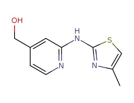 Molecular Structure of 872707-12-5 (4-Pyridinemethanol, 2-[(4-methyl-2-thiazolyl)amino]-)
