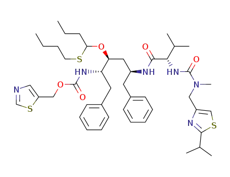 2,4,7,12-Tetraazatridecan-13-oic acid,
10-[1-(butylthio)butoxy]-2-methyl-5-(1-methylethyl)-1-[2-(1-methylethyl)-4
-thiazolyl]-3,6-dioxo-8,11-bis(phenylmethyl)-, 5-thiazolylmethyl ester,
(5S,8S,10S,11S)-