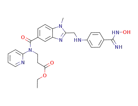 1-methyl-2-[4-(N-hydroxyamidino)-phenylaminomethyl]-benzimidazol-5-yl-carboxylic acid-(N-2-pyridyl-N-2-ethoxycarbonylethyl)-amide