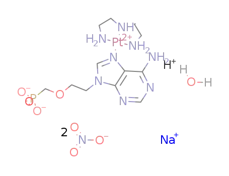 (diehylenetriamine)Pt(dianion of 9-[2-(phosphonomethoxy)ethyl]adenine)*HNO3*NaNO3*H2O