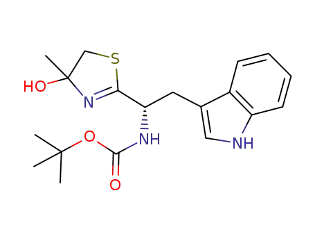 tert-butyl [(S)-1-(4-hydroxy-4-methyl-4,5-dihydro-thiazol-2-yl)-2-(1H-indol-3-yl)-ethyl]-carbamate