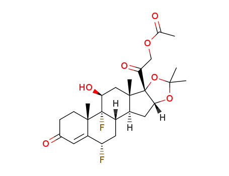 Molecular Structure of 3932-49-8 (6alpha,9-difluoro-11beta,21-dihydroxy-16alpha,17-(isopropylidenedioxy)pregn-4-ene-3,20-dione 21-acetate)