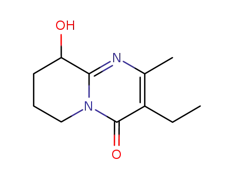 Molecular Structure of 849903-79-3 (4H-Pyrido[1,2-a]pyriMidin-4-one, 3-ethyl-6,7,8,9-tetrahydro-9-hydroxy-2-Methyl-)