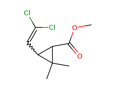 Molecular Structure of 61898-95-1 (METHYL 3-(2,2-DICHLOROVINYL)-2,2-DIMETHYL-(1-CYCLOPROPANE)CARBOXYLATE)